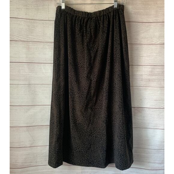 Vintage Breckenridge Brown and Black Leopard Print Skirt Midi 12P - Picture 1 of 16